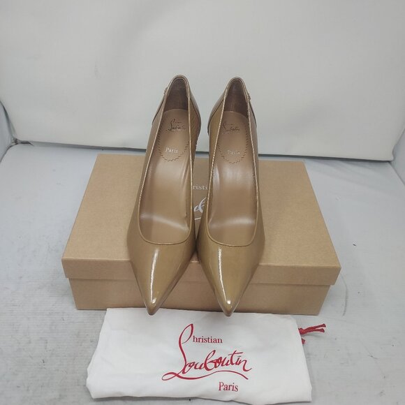 CHRISTIAN LOUBOUTIN Sporty Kate Patent Tan Pump Shoe - Picture 5 of 9